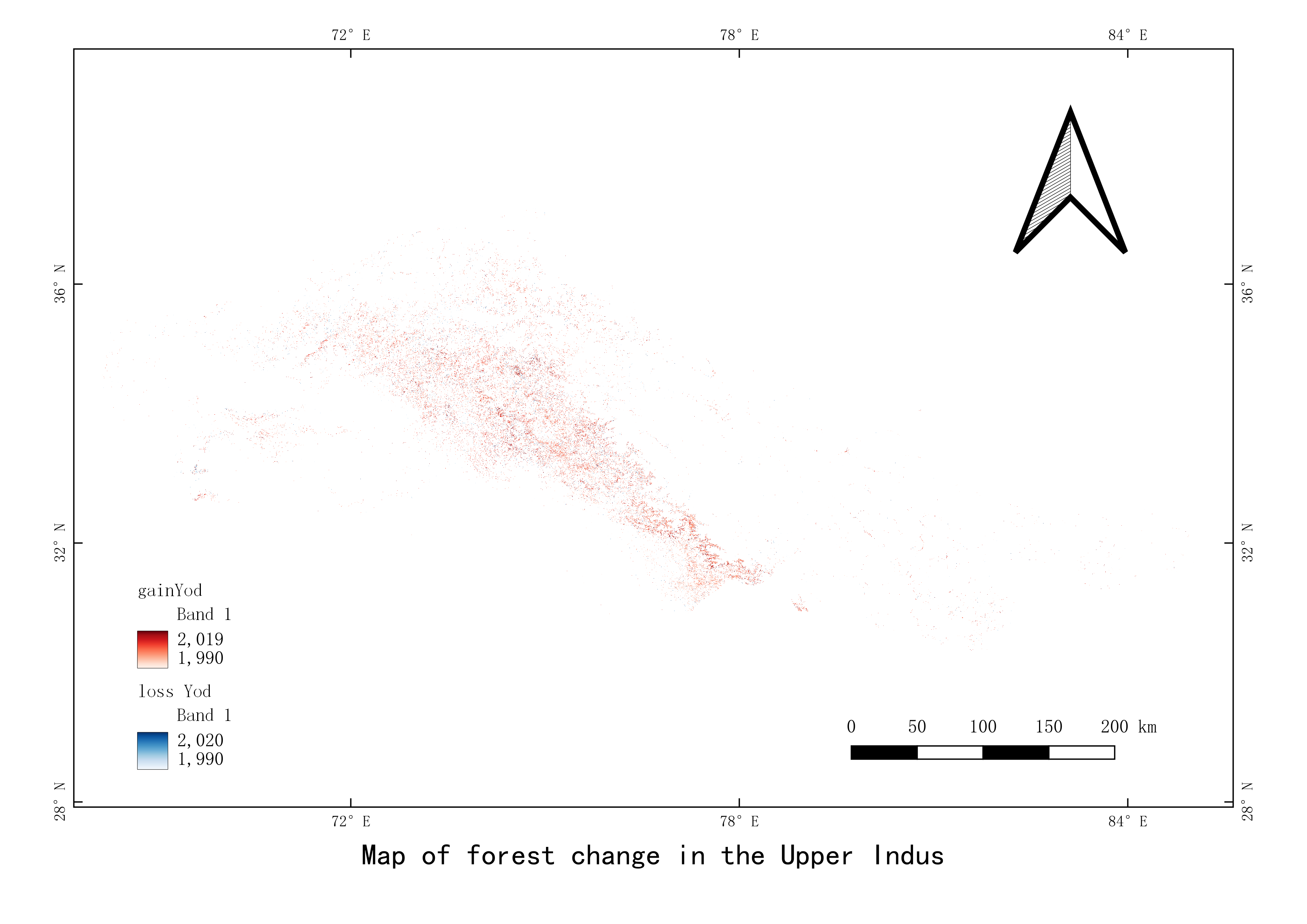 Forest change dataset for the upper Indus Valley